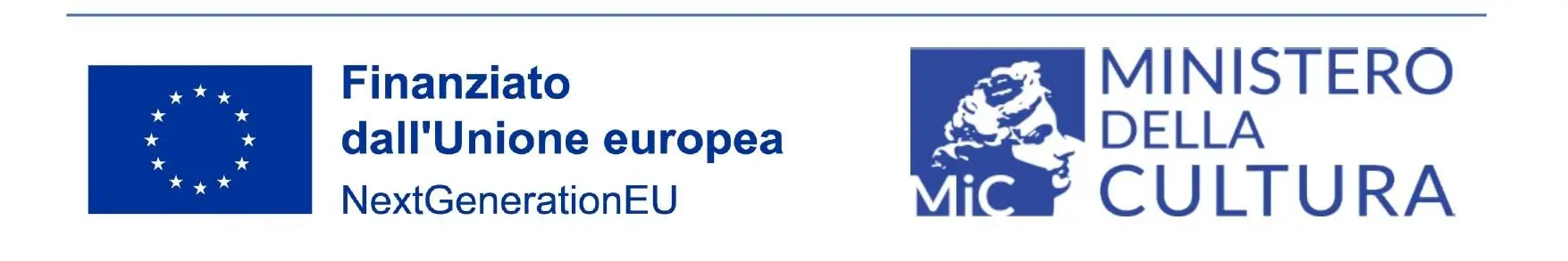 loghi Finanziato dall'unione europea - next generation eu; ministero della cultura